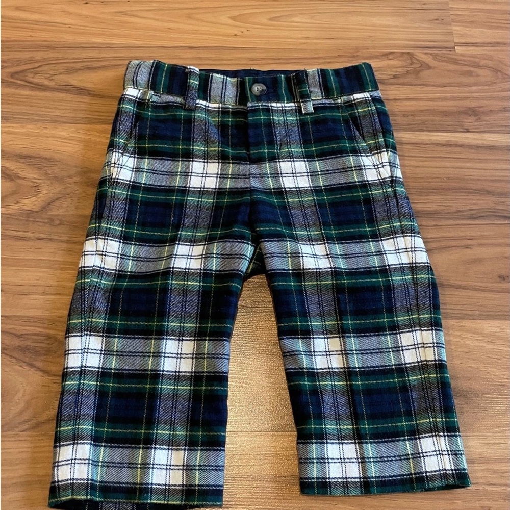 Janie and Jack Green Plaid Pants 6-12mo